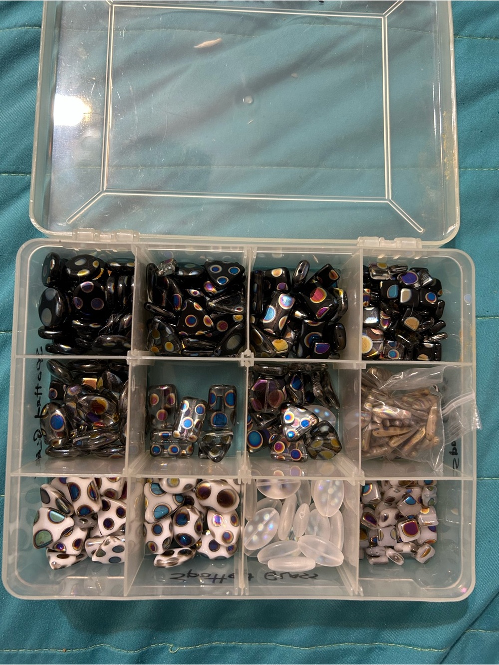 Mixed Media Accent Bead Kit — Black, White, and Iridescent Dots